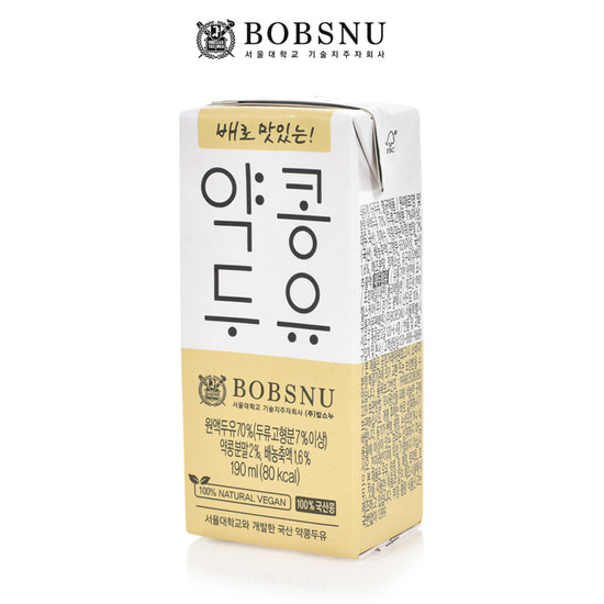 M 100%국산콩 서울대밥스누 배로 맛있는 약콩두유 190ml X 24팩